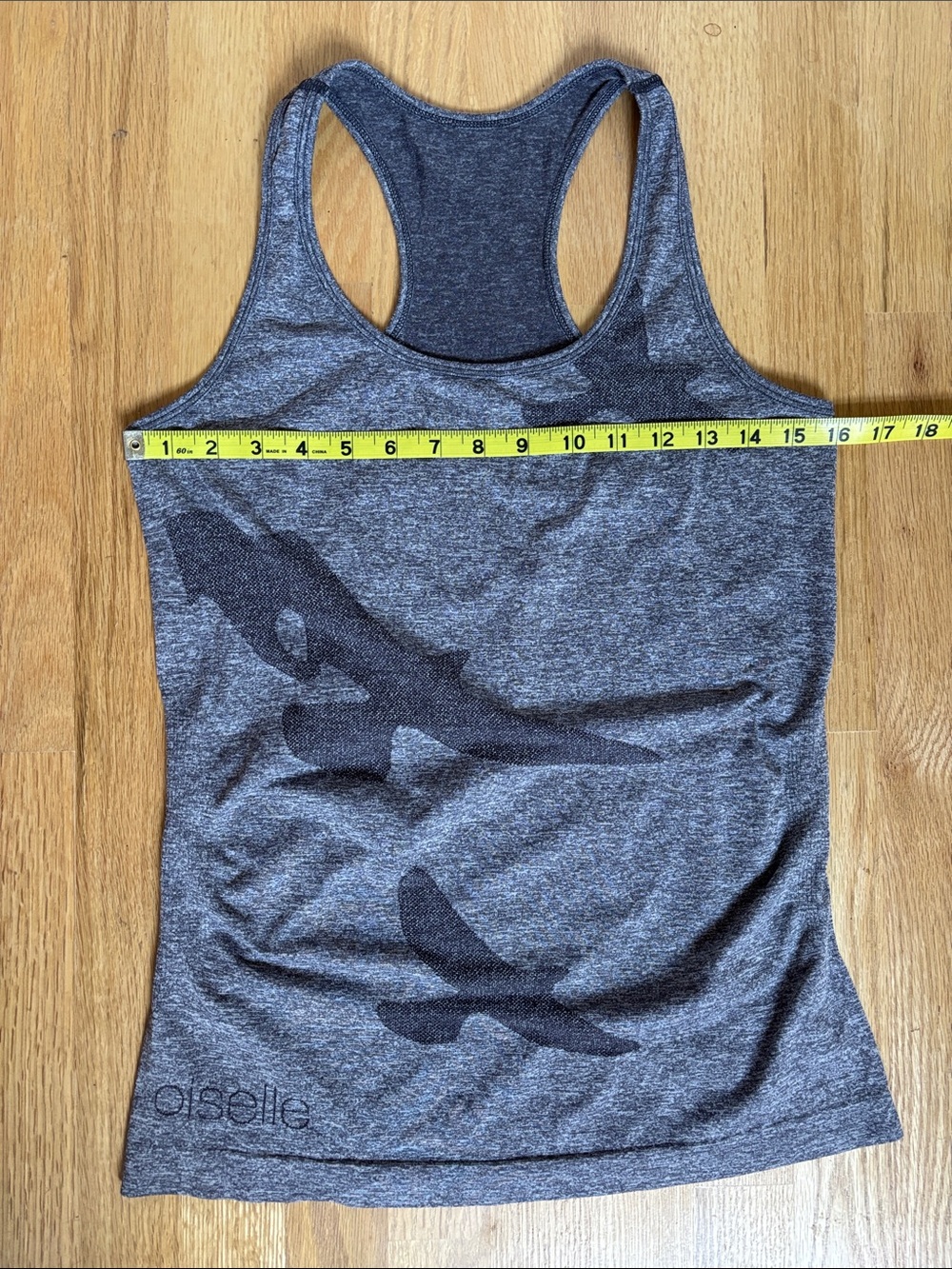 Oiselle Gray Tank Top with Dark Gray Bird Print M - Picture 2 of 4